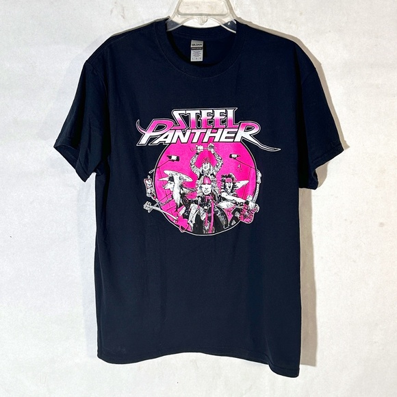 Vintage Other - Steel Panther Heavy Metal "F Covid" Pink Black Short Sleeve T Shirt Tee